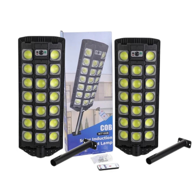 Pack X2 Focos LED Solares 1200 Watts Premium Con Sensor De Movimiento IP66 Ultra Potente De Alta Calidad