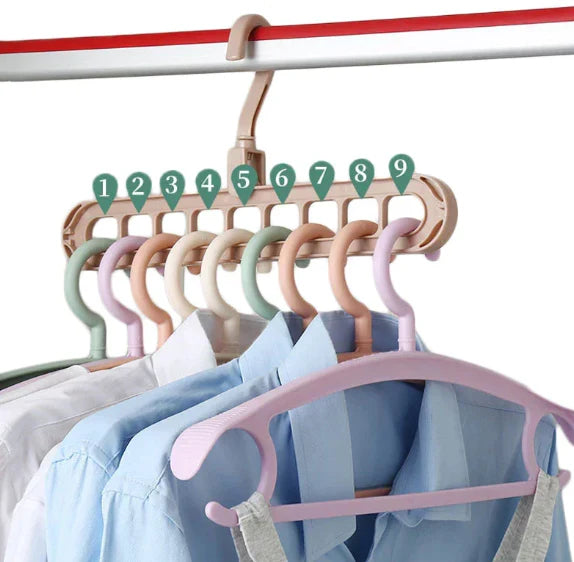 Colgador De Ropa 9 en 1 - Pack de 5 Colgadores (45 prendas)