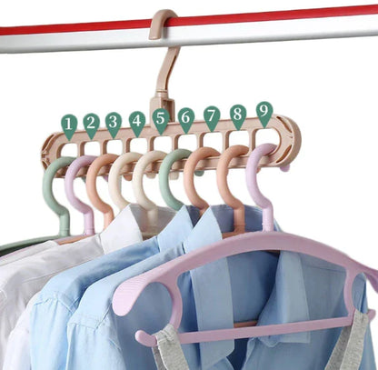 Colgador De Ropa 9 en 1 - Pack de 5 Colgadores (45 prendas)