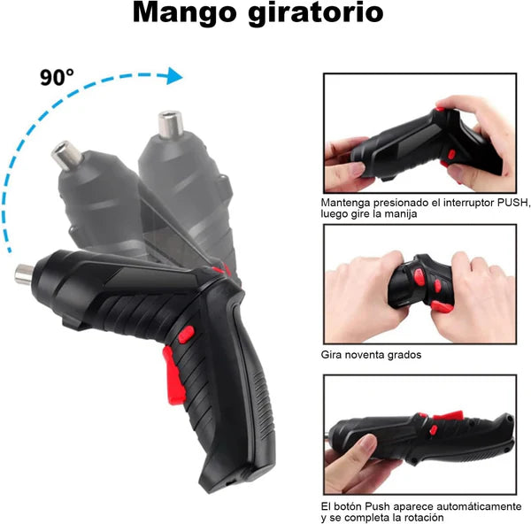 Spin Drill™ Destornillador y Atornillador Eléctrico Con Maleta + 47 Accesorios