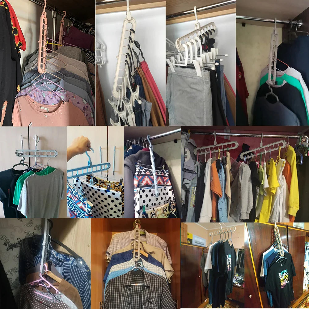 Colgador De Ropa 9 en 1 - Pack de 5 Colgadores (45 prendas)