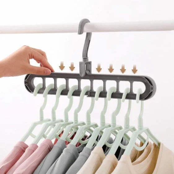 Colgador De Ropa 9 en 1 - Pack de 5 Colgadores (45 prendas)
