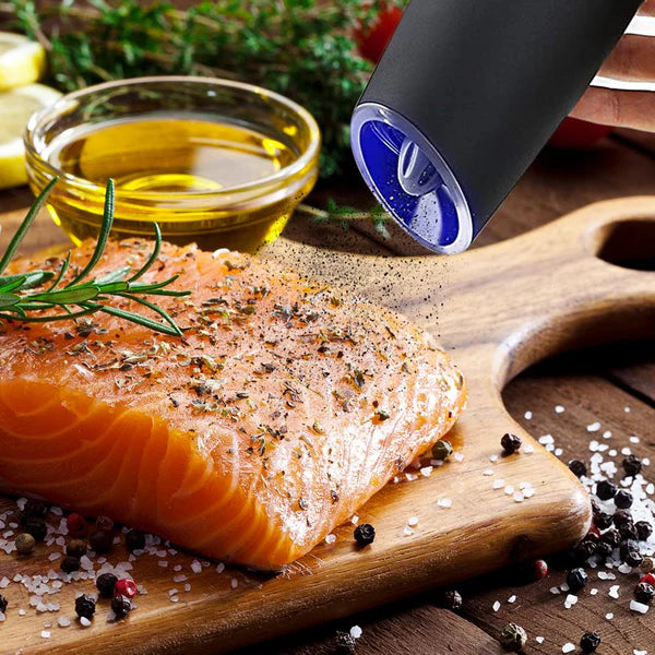 PepperGrinder E™ Molinillo Eléctrico Automático Sal y Pimienta con Luz UV