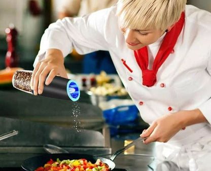 PepperGrinder E™ Molinillo Eléctrico Automático Sal y Pimienta con Luz UV