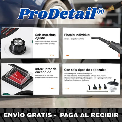 Limpiador Vapor Tapiz Mopa Colchones Auto Alta Presión 2500w ProDetail®