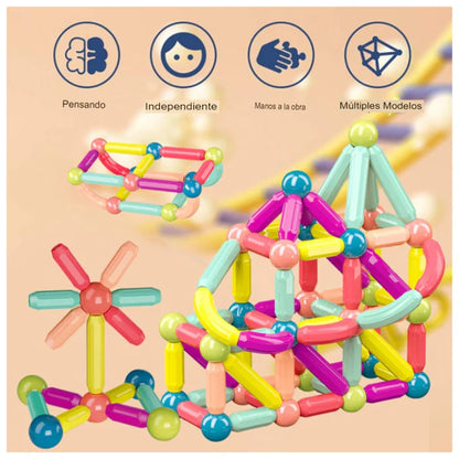Juego de Bloques Magnéticos Montessori 42 Piezas MagneticBlock™