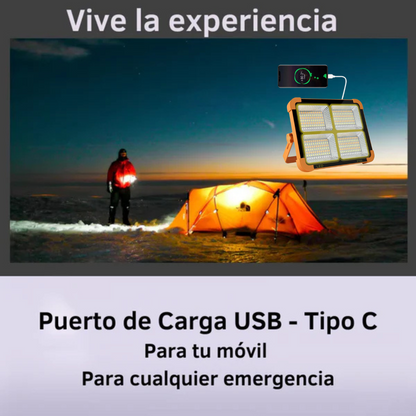 Foco LED Solar Reflector 1000W Con Power Bank y 4 Modos de Iluminación Portatil