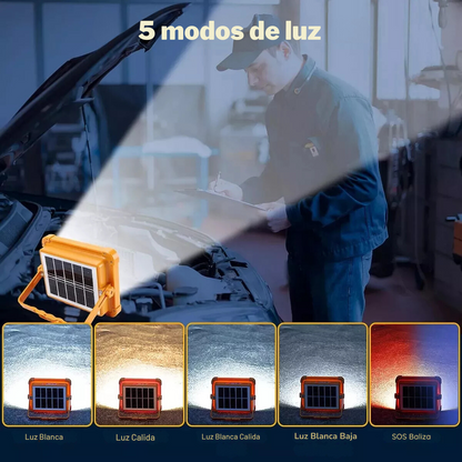 Foco LED Solar Reflector 1000W Con Power Bank y 4 Modos de Iluminación Portatil