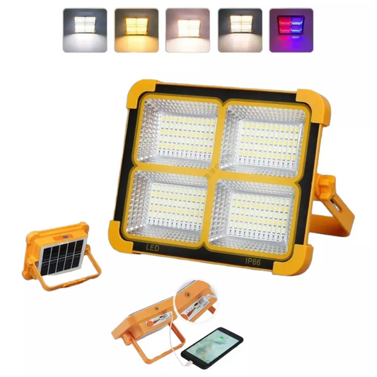 Foco LED Solar Reflector 1000W Con Power Bank y 4 Modos de Iluminación Portatil