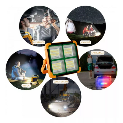 Foco LED Solar Reflector 1000W Con Power Bank y 4 Modos de Iluminación Portatil