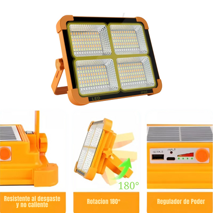 Foco LED Solar Reflector 1000W Con Power Bank y 4 Modos de Iluminación Portatil